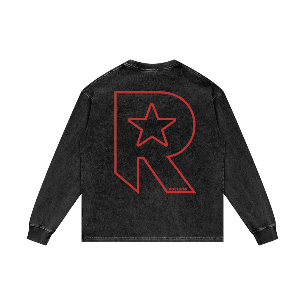 Acid Wash Oversize Long Sleeve T-Shirt