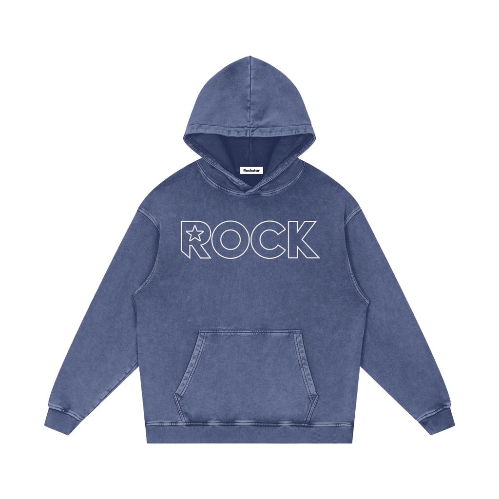 Snow Washed Loose Cotton Hoodie
