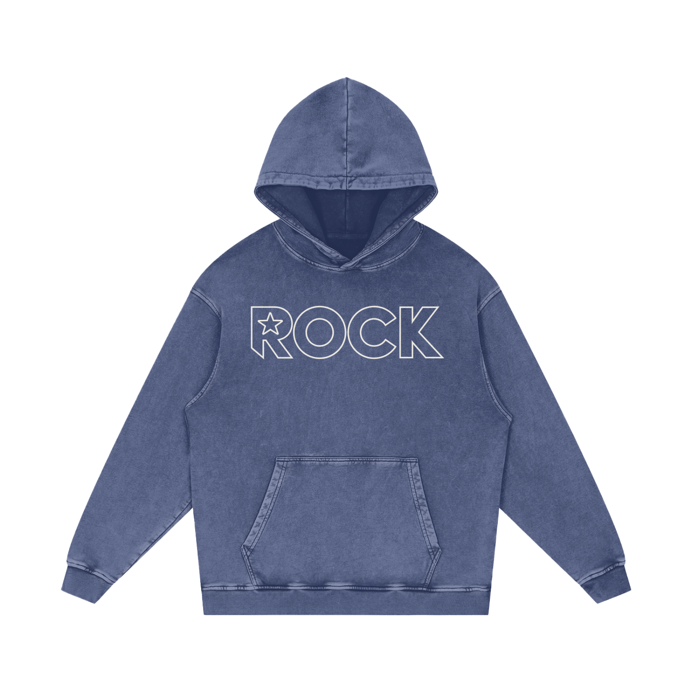 Snow Washed Loose Cotton Hoodie