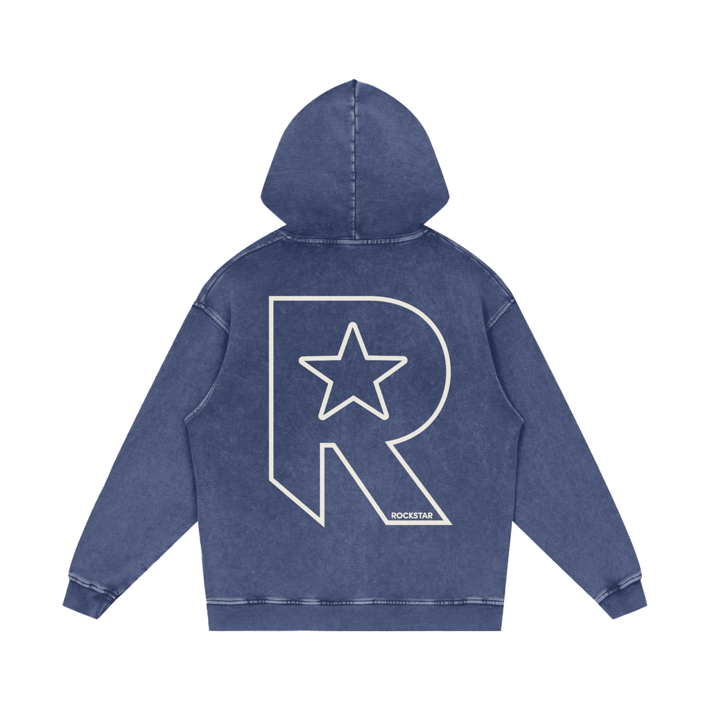 Snow Washed Loose Cotton Hoodie