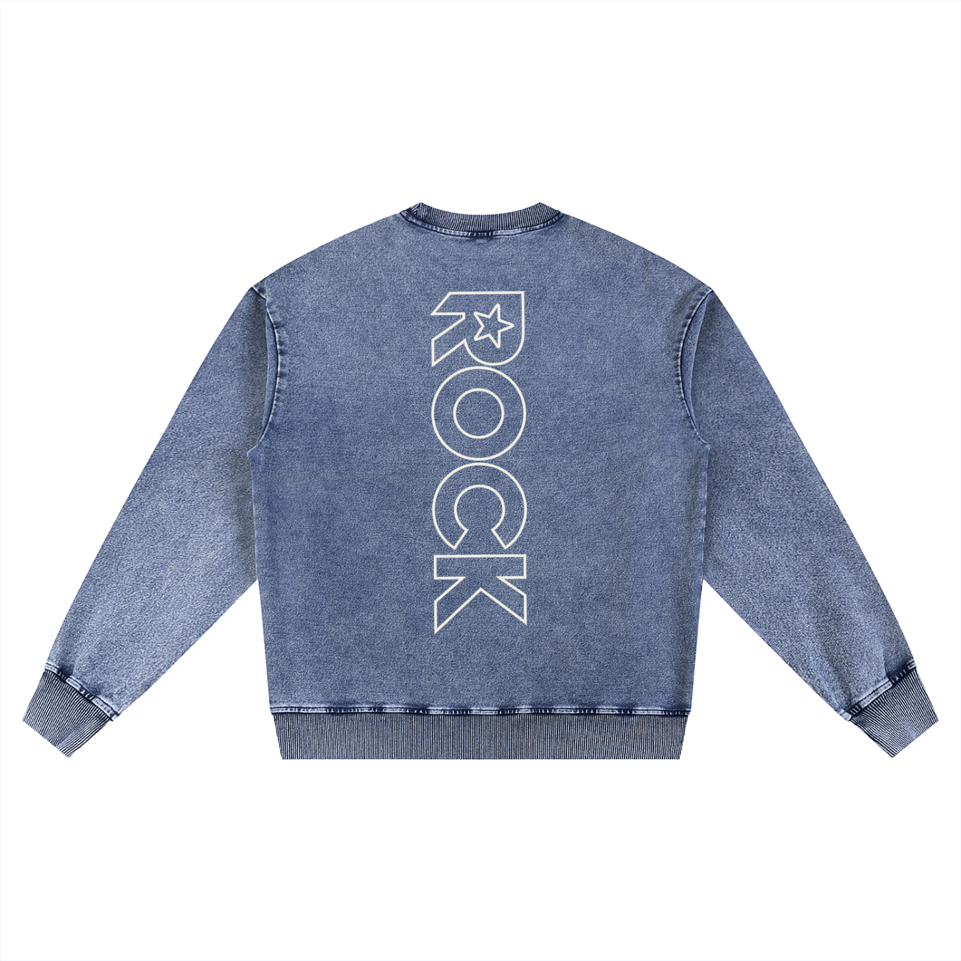 Snow Wash Oversized Crewneck Sweatshirt