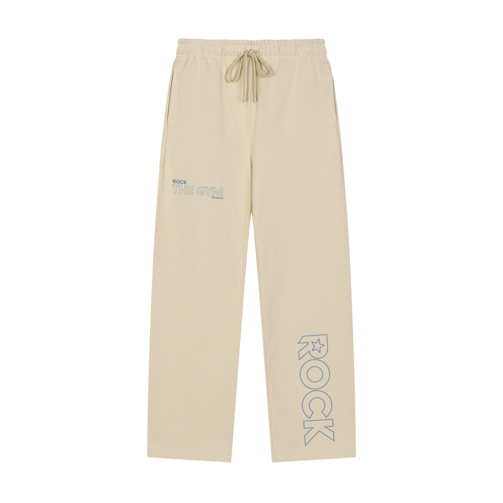 Solid Color Straight-Leg Sweatpants