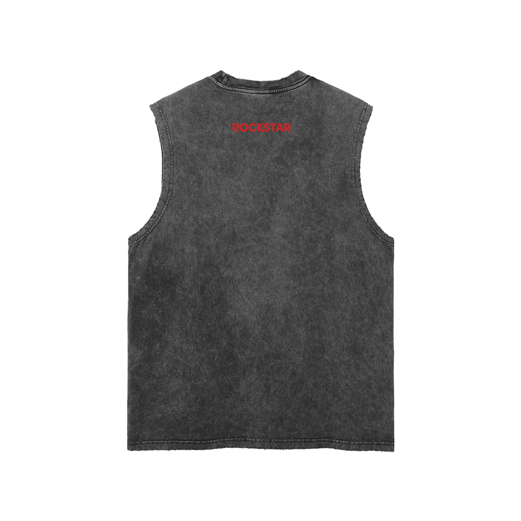 Snow Washed Frayed Hem Tank Top