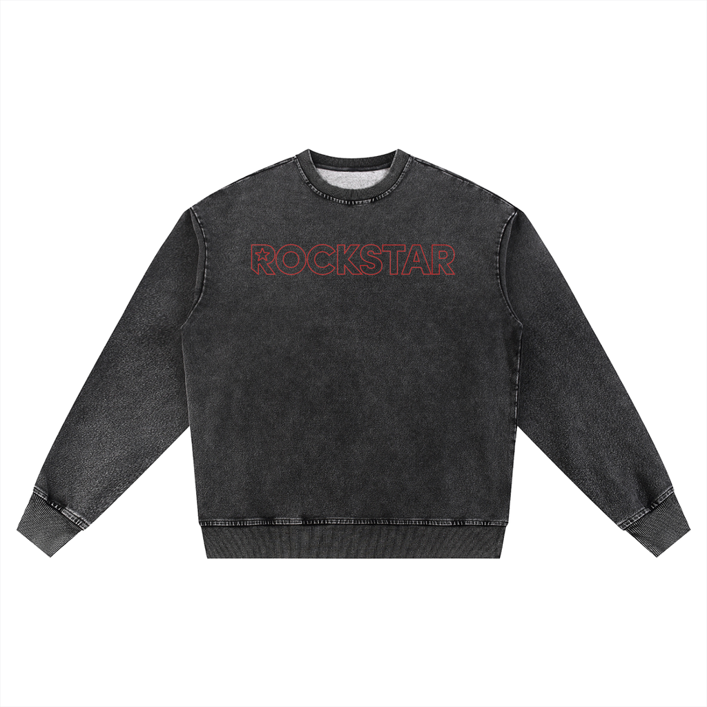 Snow Wash Oversized Crewneck Sweatshirt