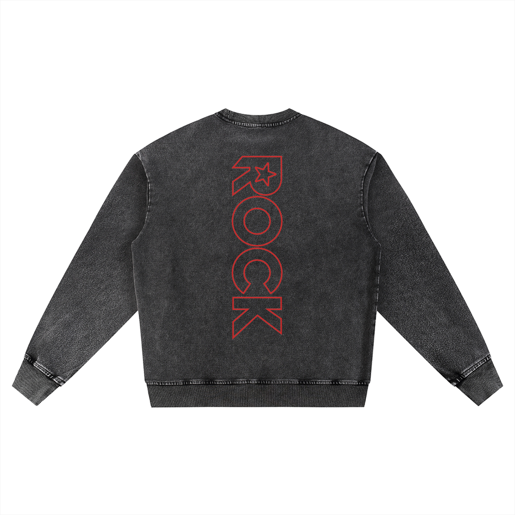 Snow Wash Oversized Crewneck Sweatshirt