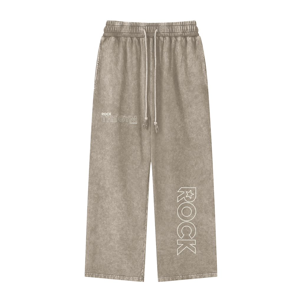 Snow Washed Straight Leg Pants