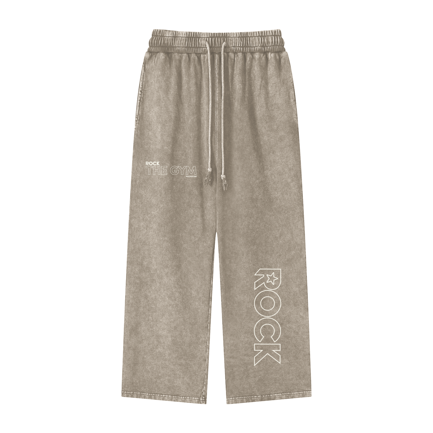Snow Washed Straight Leg Pants