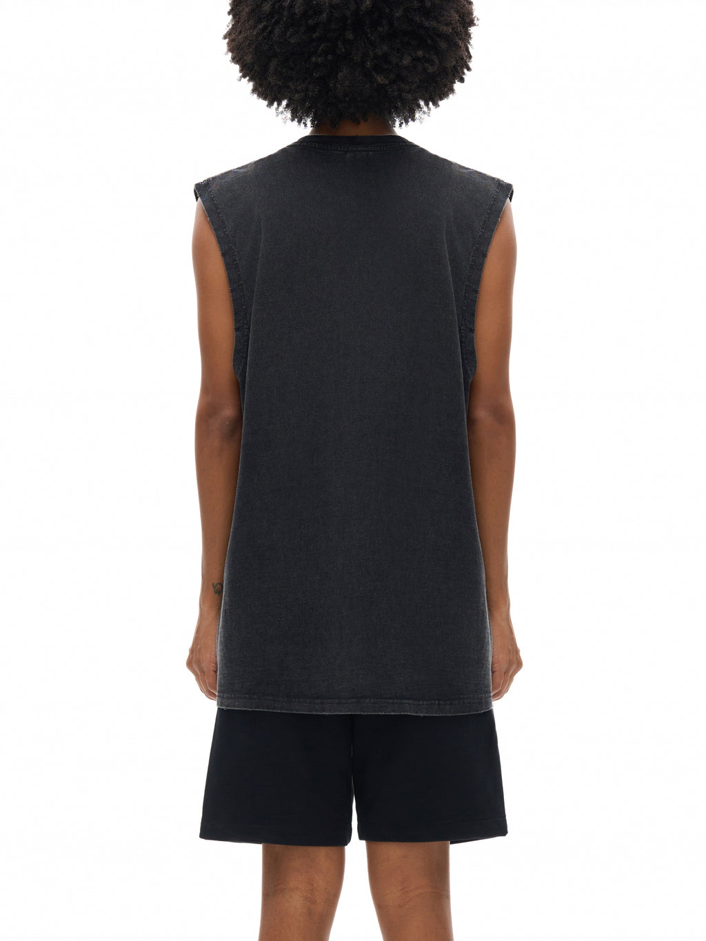 Snow Washed Frayed Hem Tank Top