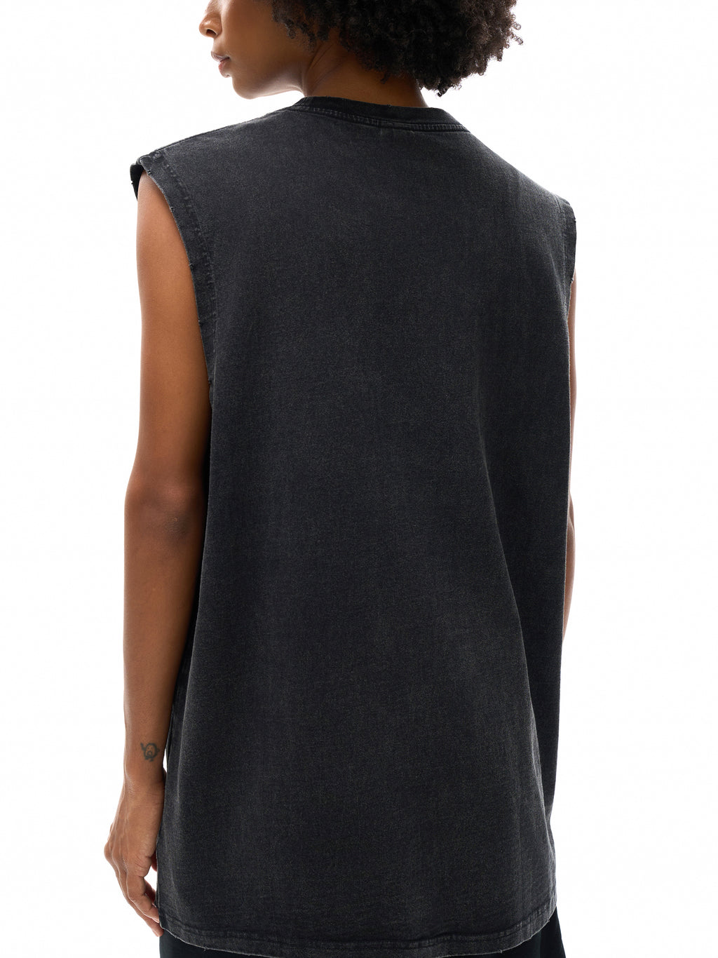 Snow Washed Frayed Hem Tank Top